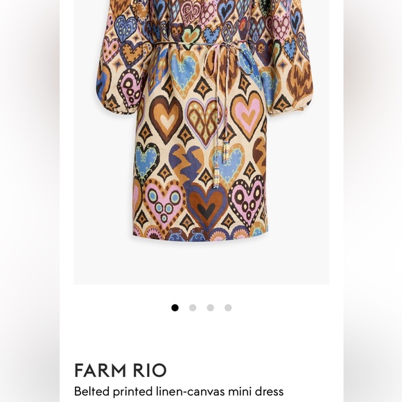 NWOT Farm Rio Hearts Ikat Mini Dress Size XS - Picture 6 of 16